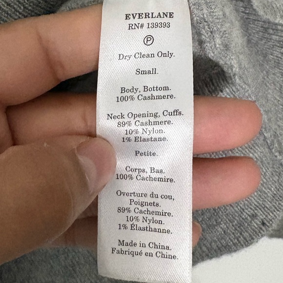 Everlane The Classic Crew in Cashmere lug  HR heather grey sweater - Picture 8 of 14